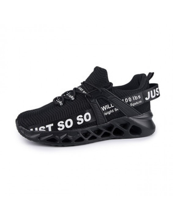 Men's Breathable, Non-slip, Lightweight, Knife-edge, Fly-knit, Large Size Casual Running Shoes