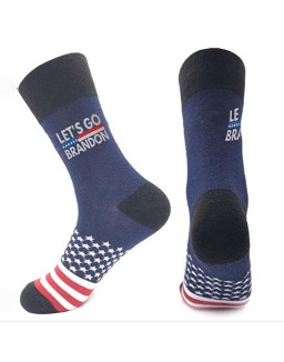 Let's Go Brandon American Flag Socks